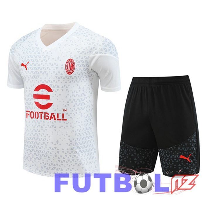 Camiseta Entrenamiento AC Milan + Cortos Blanco 2023/2024