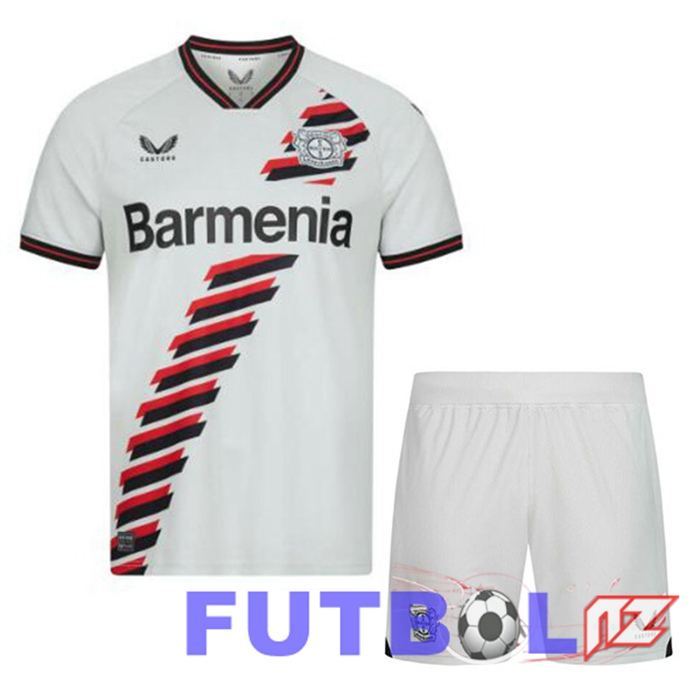 Camisetas De Futbol Bayer 04 Leverkusen Ninos Segunda Blanco 2023/2024