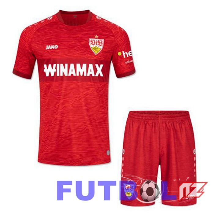 Camisetas De Futbol VfB Stuttgart Ninos Segunda Rojo 2023/2024 Camisetas De Futbol VfB Stuttgart Ninos Segunda Rojo 2023/2024
