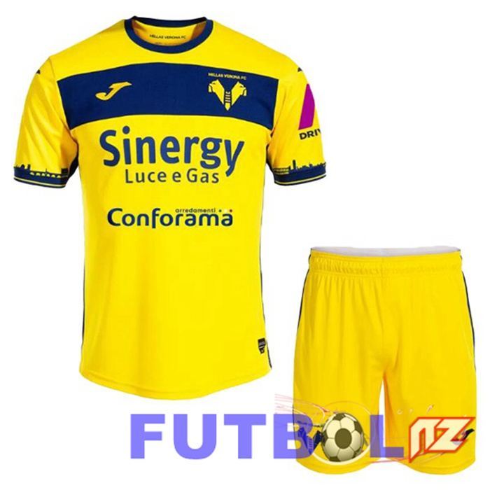 Camisetas De Futbol Hellas Verone Ninos Segunda Amarillo 2023/2024
