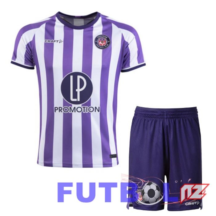 Camisetas De Futbol Toulouse Ninos Primera Púrpura Blanco 2023/2024