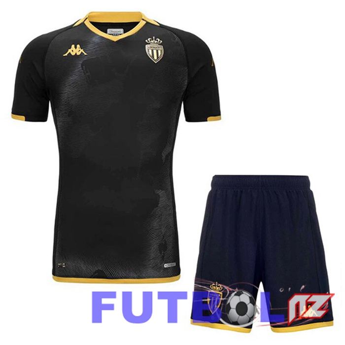 Camisetas De Futbol AS Monaco Ninos Segunda Negro 2023/2024