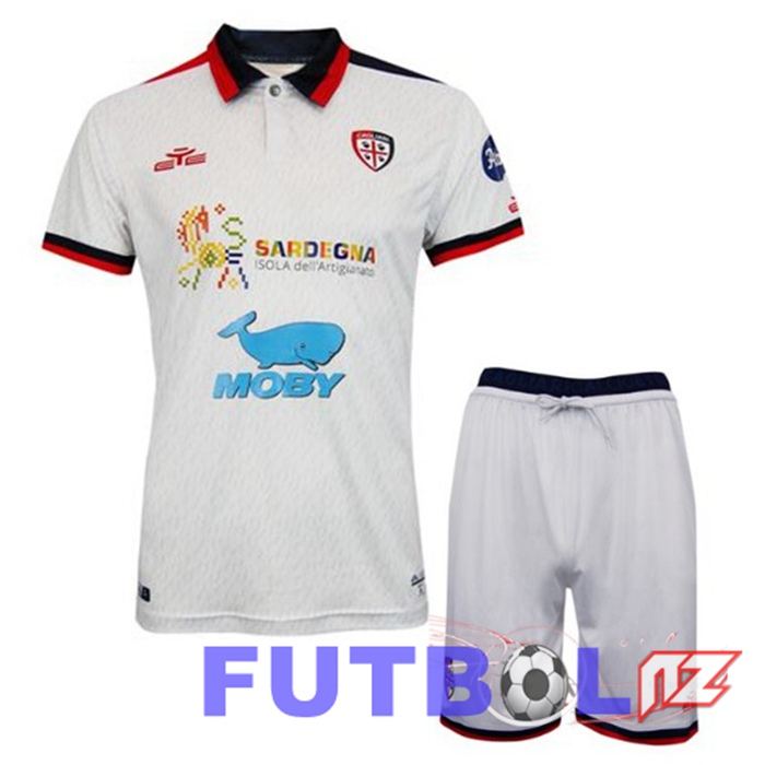 Camisetas De Futbol Cagliari Calcio Ninos Segunda Blanco 2023/2024