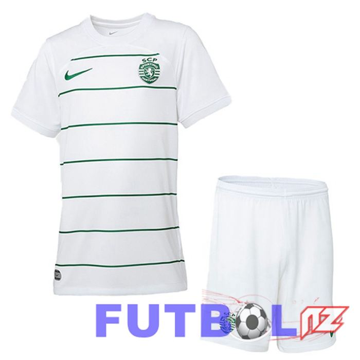 Camisetas De Futbol Sporting CP Ninos Segunda Blanco 2023/2024