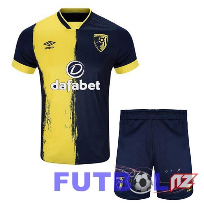 Camisetas De Futbol AFC Bournemouth Ninos Tercera Amarillo Azul 2023/2024