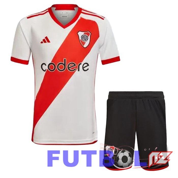 Camisetas De Futbol River Plate Ninos Primera Rojo Blanco 2023/2024