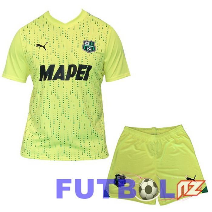 Camisetas De Futbol US Sassuolo Ninos Tercera Verde Amarillo 2023/2024