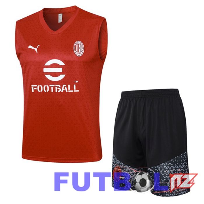 Chaleco De Futbol AC Milan + Cortos Rojo 2023/2024