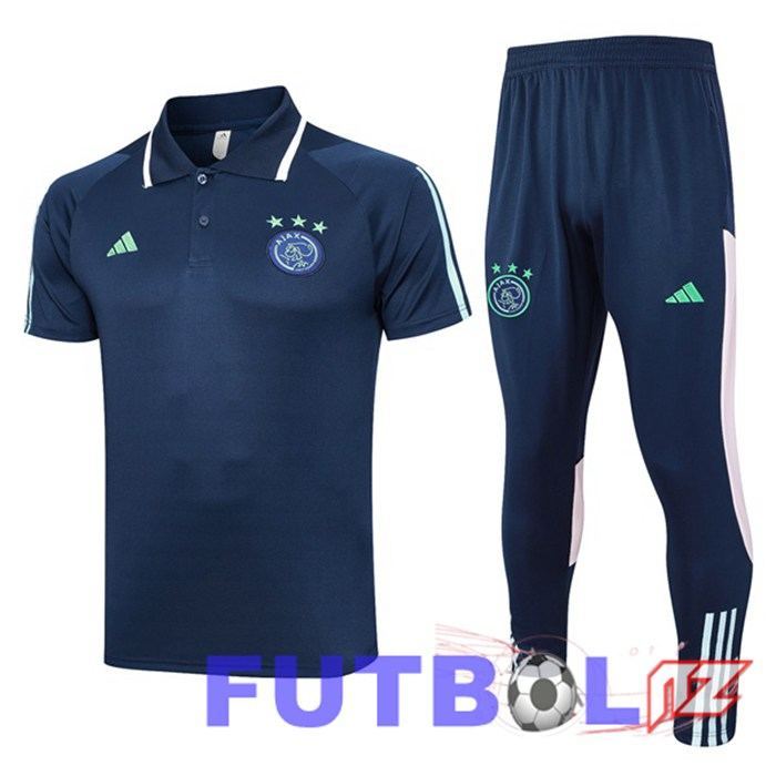 Camiseta Polo AFC Ajax + Pantalones Azul Real 2023/2024
