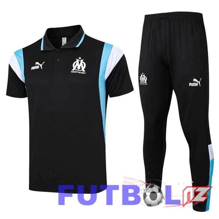Camiseta Polo Marsella OM + Pantalones Negro 2023/2024