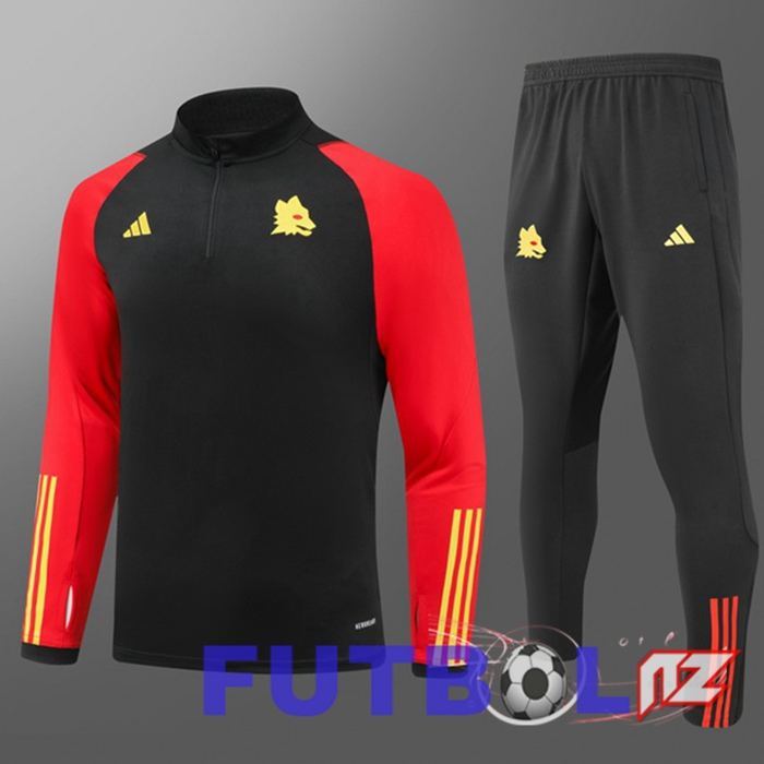Chandal Equipos De Futbol AS Roma Ninos Negro Rojo 2023/2024