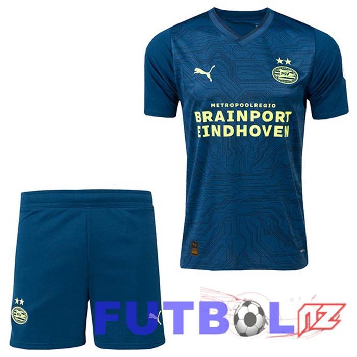 Camisetas De Futbol PSV Eindhoven Ninos Tercera Blau Royal 2023/2024 Camisetas De Futbol PSV Eindhoven Ninos Tercera Blau Royal 2023/2024