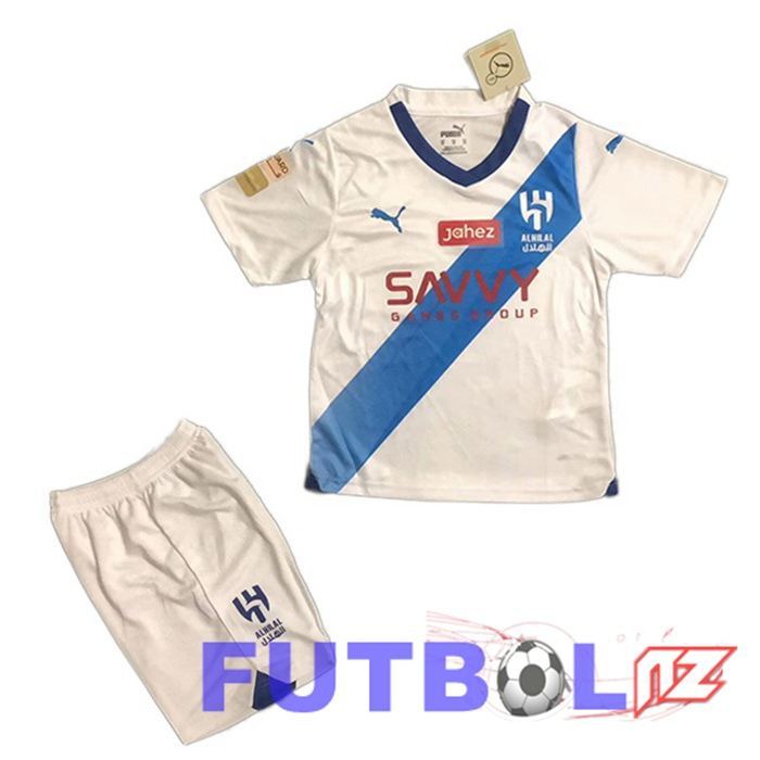 Camisetas De Futbol Al-Hilal FC Ninos Segunda Blanco 2023/2024