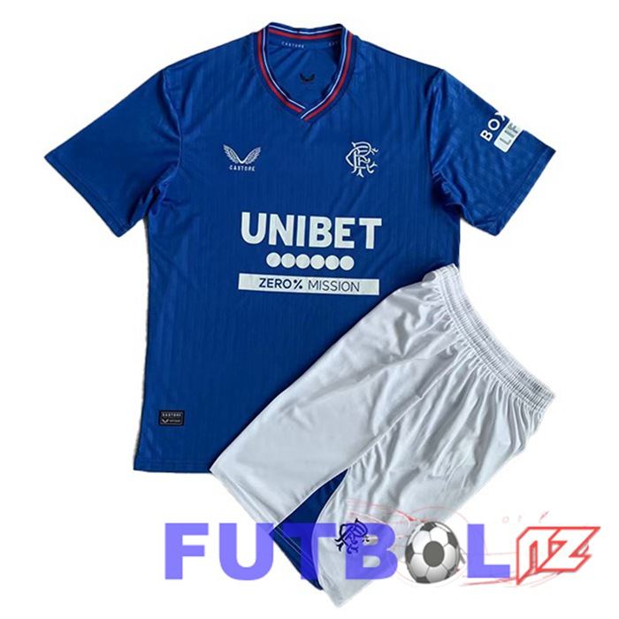 Camisetas De Futbol Rangers FC Ninos Primera Blaue 2023/2024