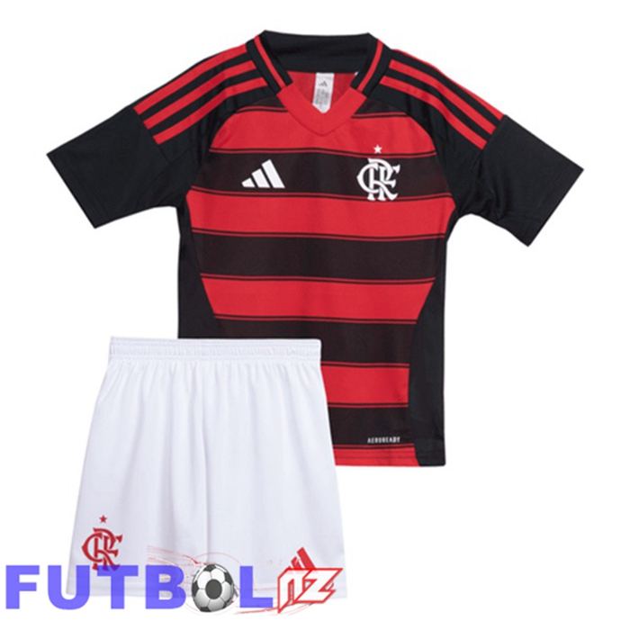 Camisetas De Futbol Flamengo Ninos Primera Rojo Negro 2025/2026