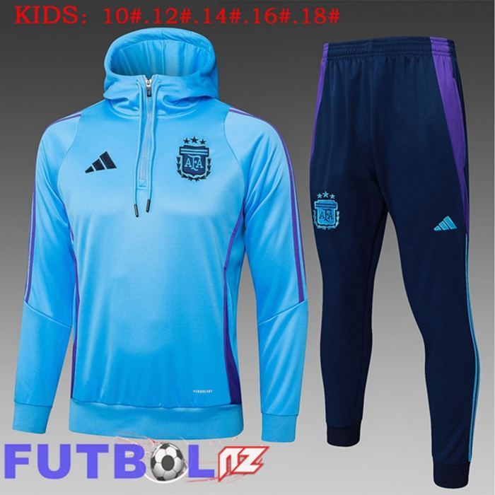Chaqueta Con Capucha Chandal Futbol Argentina Ninos Azul 2025/2026
