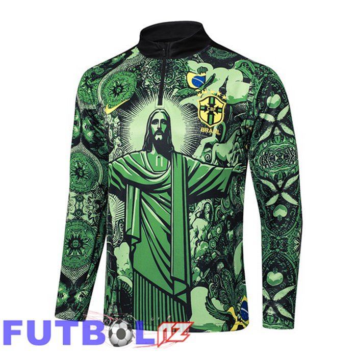 Sudadera De Entrenamiento Brasil Verde Negro 2025/2026