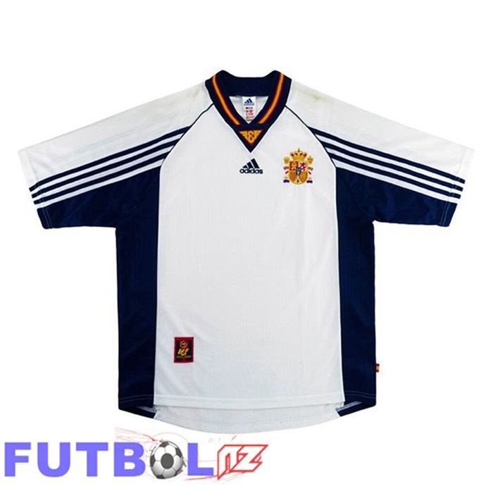 Camisetas De Futbol España Retro Segunda Blanco 1998