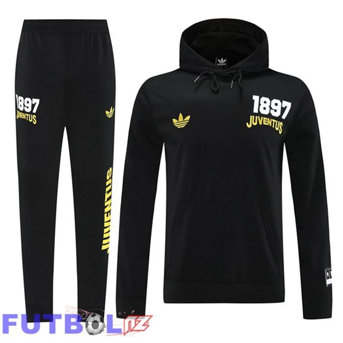 Chandal Futbol - Sudadera Con Capucha Juventus Negro 2025/2026