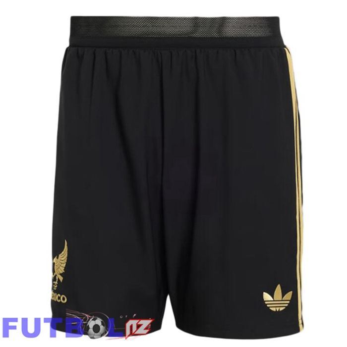 Cortos de Futbol México Negro Amarillo 2025/2026