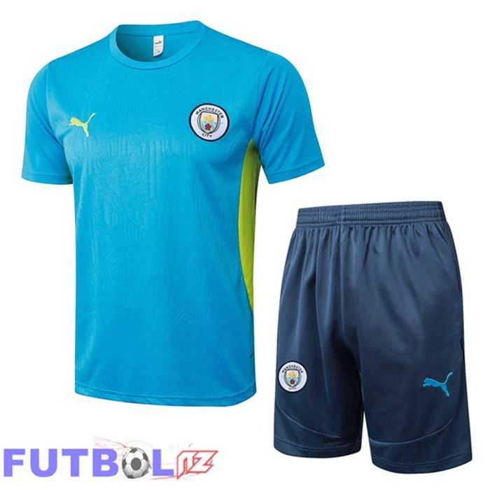 Camiseta Entrenamiento Manchester City + Cortos Azul 2025/2026