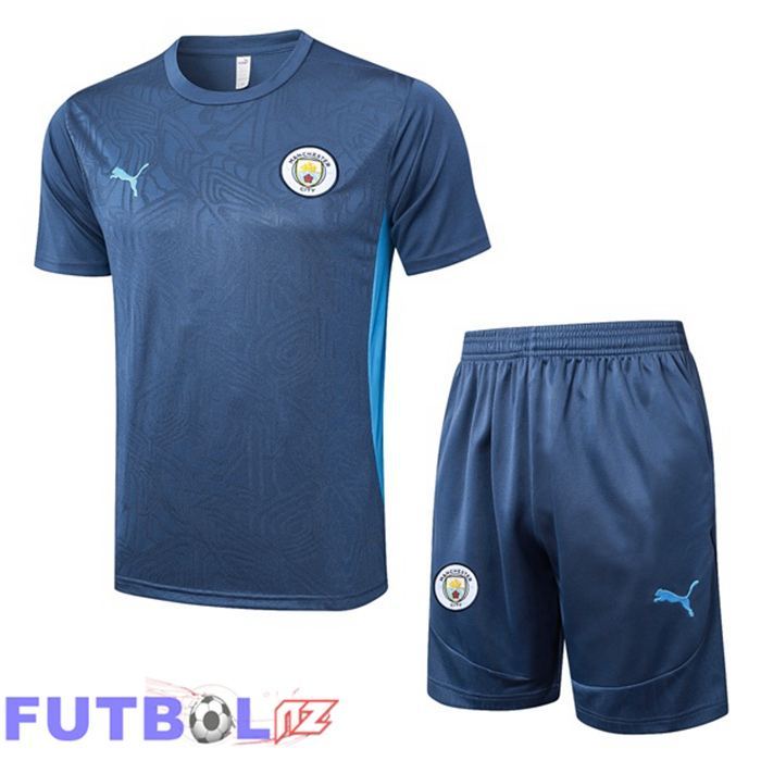 Camiseta Entrenamiento Manchester City + Cortos Azul Real 2025/2026