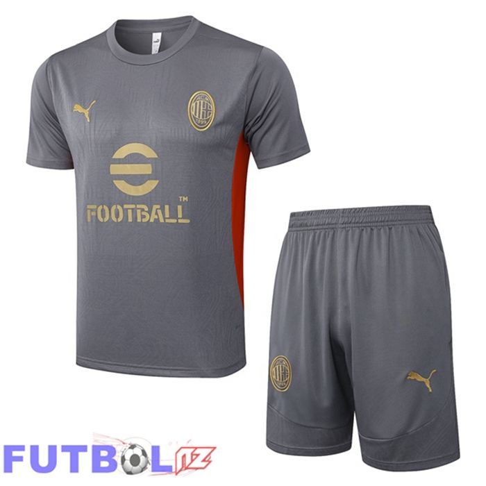 Camiseta Entrenamiento AC Milan + Cortos Gris 2025/2026