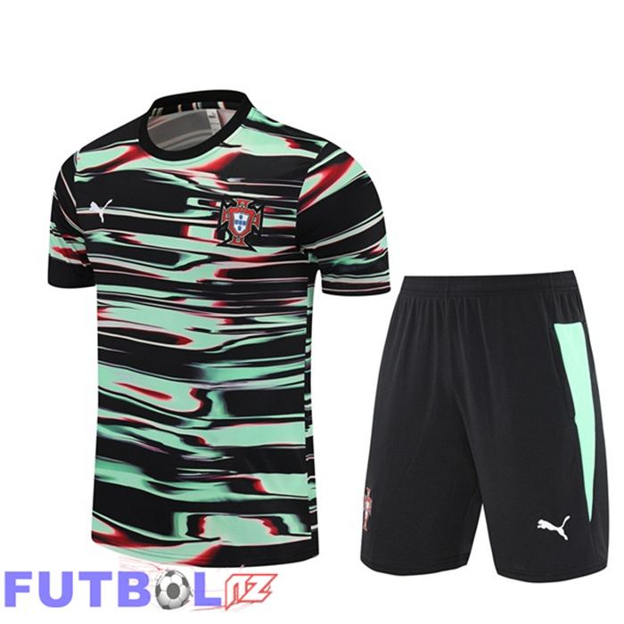 Camiseta Entrenamiento Portugal + Cortos Negro Verde 2025/2026