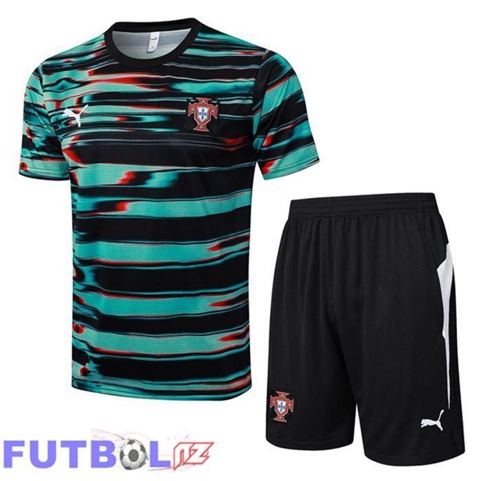 Camiseta Entrenamiento Portugal + Cortos Negro Verde 2025/2026