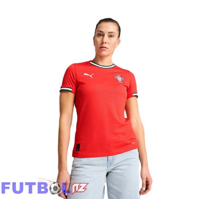 Camiseta Nacional Portugal Mujer Primera Rojo 2025/2026