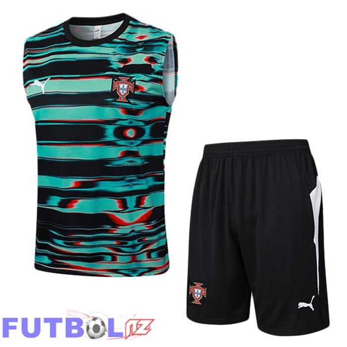 Chalecos De Futbol Portugal + Cortos Negro Verde 2025/2026