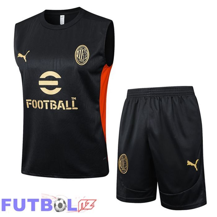 Chalecos De Futbol AC Milan + Cortos Negro 2025/2026