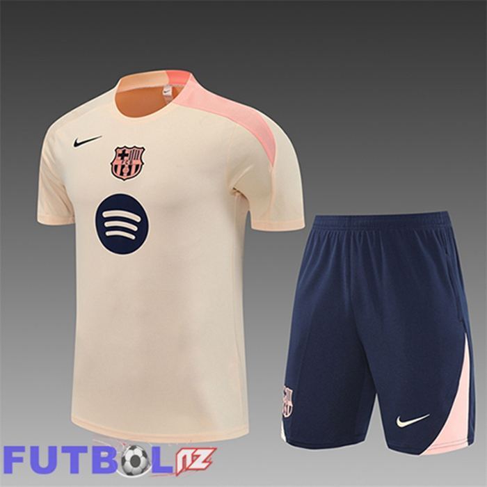 Camiseta Entrenamiento FC Barcelona Ninos Beige/Rosado 2025/2026