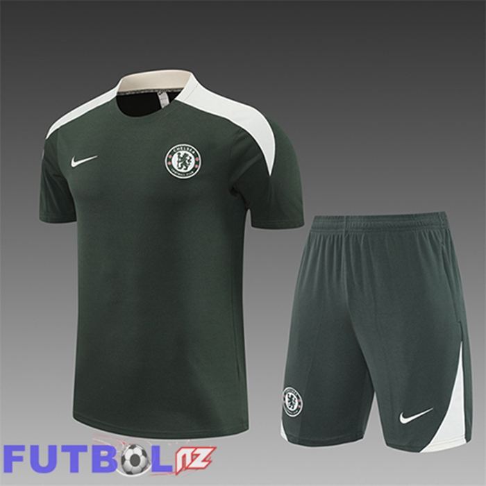 Camiseta Entrenamiento FC Chelsea Ninos Verde/Blanco 2025/2026