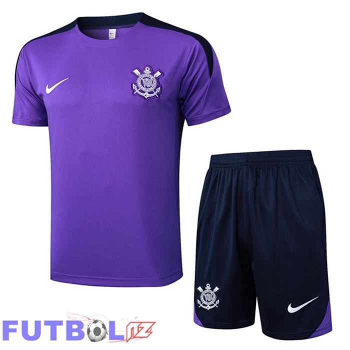 Camiseta Entrenamiento Corinthians + Cortos Púrpura 2025/2026