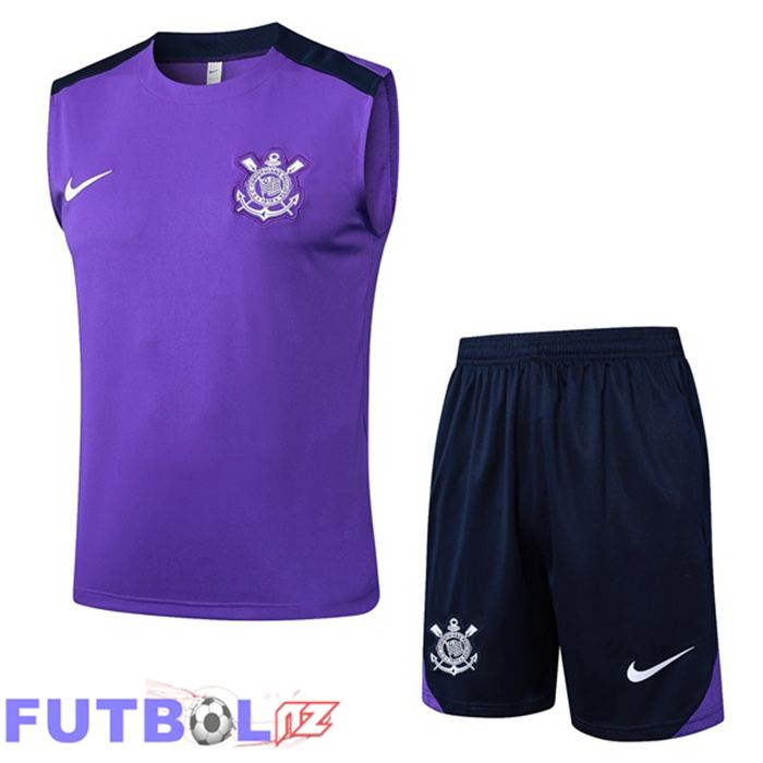Chalecos De Futbol Corinthians + Cortos Púrpura 2025/2026
