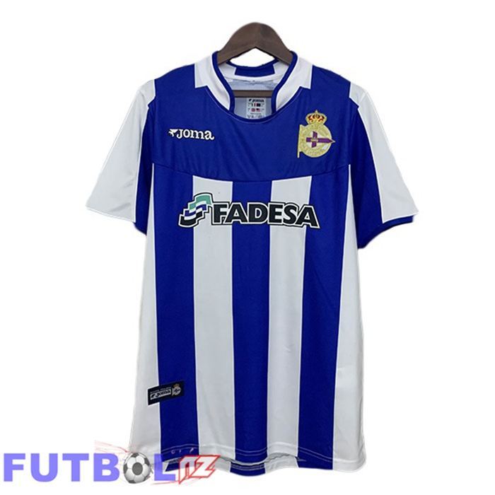Camisetas De Futbol Deportivo de La Coruna Retro Primera Azul Blanco 2003-2004