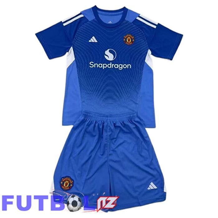 Camisetas De Futbol Manchester United Ninos Portero Azul 2025/2026