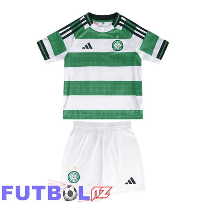 Camisetas De Futbol Celtic FC Ninos Primera Verde Blanco 2025/2026