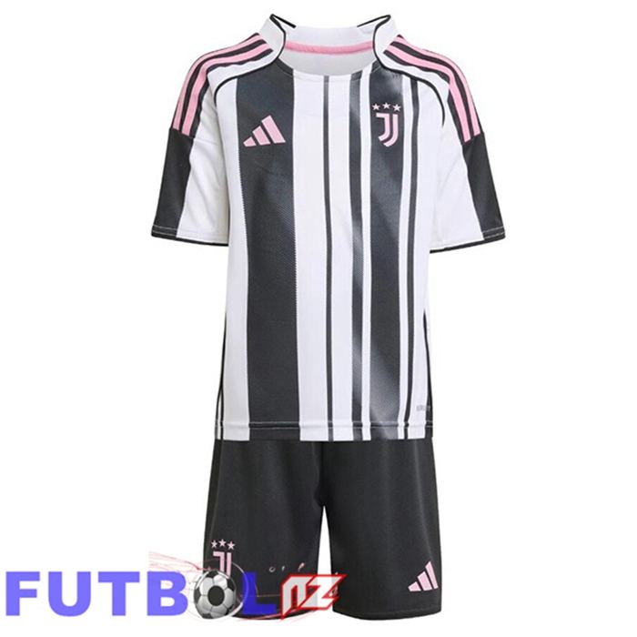 Camisetas De Futbol Juventus Ninos Primera Negro Blanco 2025/2026