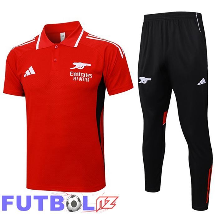 Camiseta Polo Arsenal + Pantalones Rojo 2025/2026
