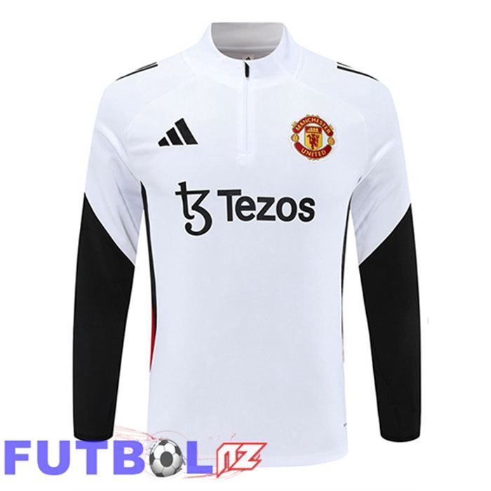 Sudadera De Entrenamiento Manchester United Blanco 2025/2026