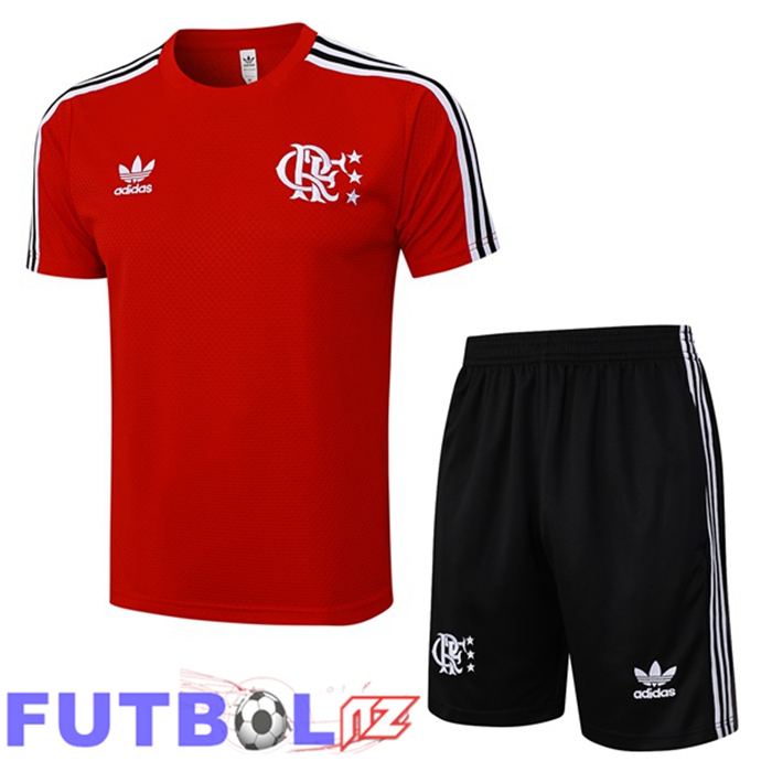 Camiseta Entrenamiento Flamengo + Cortos Rojo 2025/2026