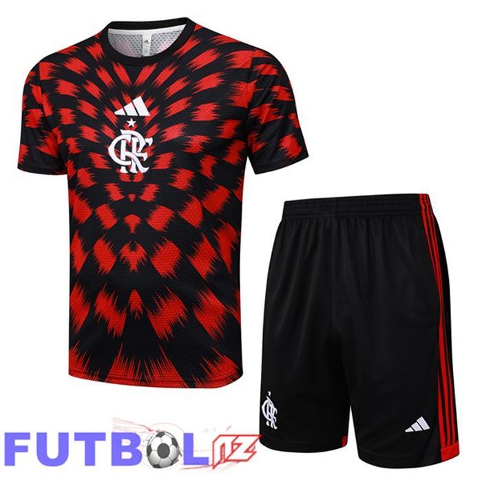 Camiseta Entrenamiento Flamengo + Cortos Rojo Negro 2025/2026