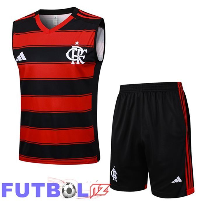 Chalecos De Futbol Flamengo + Cortos Rojo Negro 2025/2026