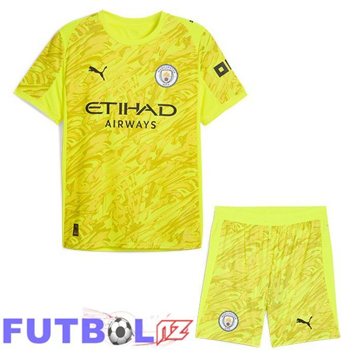 Camisetas De Futbol Manchester City Ninos Portero Amarillo 2025/2026