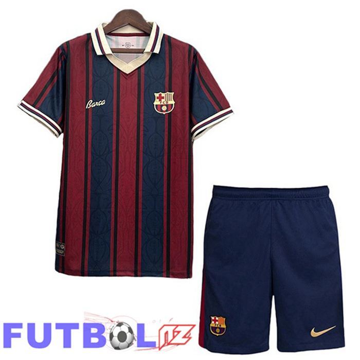 Camisetas De Futbol FC Barcelona Ninos Edición 125 Aniversario Azul Real Rojo