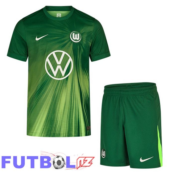 Camisetas De Futbol Vfl Wolfsburg Ninos Primera Verde 2025/2026