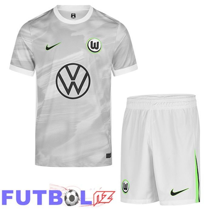 Camisetas De Futbol Vfl Wolfsburg Ninos Segunda Gris 2025/2026