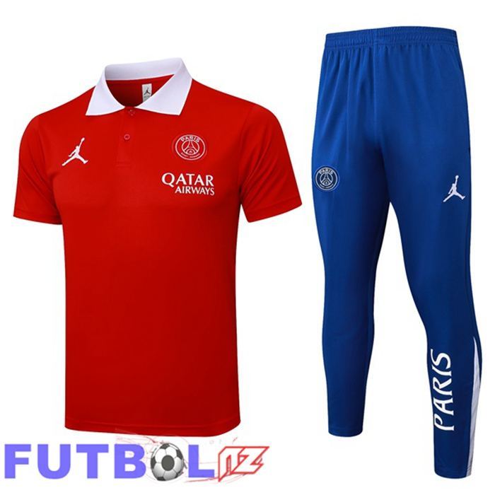 Camiseta Polo Jordan Paris PSG + Pantalones Rojo 2025/2026